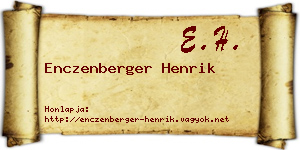 Enczenberger Henrik névjegykártya